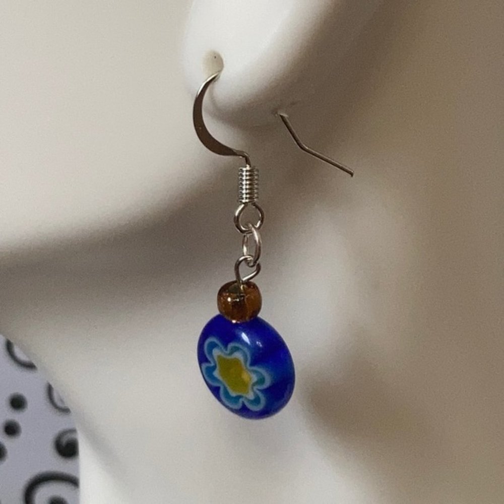 Millefiori Multicolor Flower Glass Beads set - Picture 6 of 13